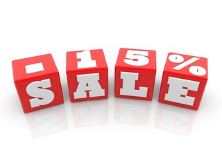 SALE - 15% concept on red toy blocks