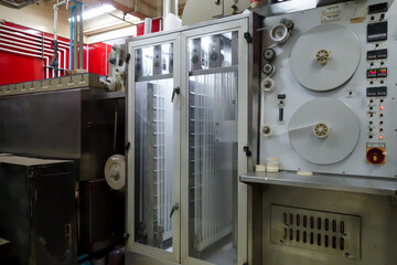 Rare vintage industrial cinema 35 mm movie film development machine.35mm film  washers in cinemas...