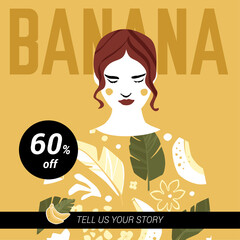 Banana Square Banner Template