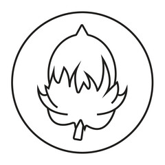 Rounded the a cotton bolls line art icon for apps and website