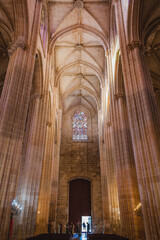 in the hall of an ancient portuguese monastery