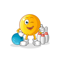  emoticon play bowling illustration. character vector