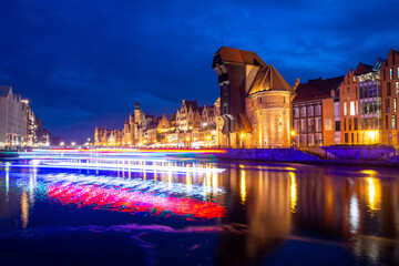 view on Old Town of Gdansk at evening in Poland