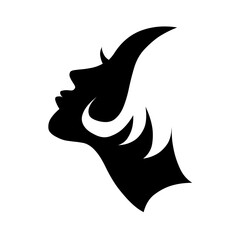 Portrait and silhouette of a woman with haircut
