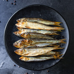fish sardine sprats smoked or salted seafood mackerel omega-3 on the table tasty top view copy...