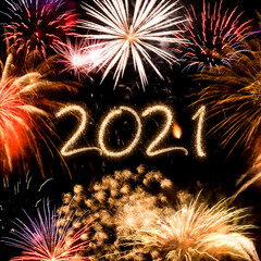 2021 New Year fireworks background