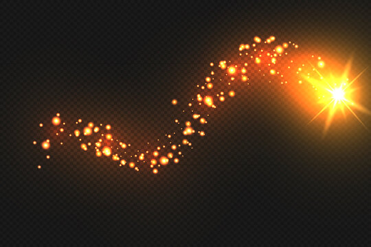 Christmas star in the form of a comet on a dark background.