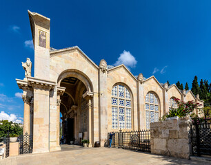 Fototapeta premium Church of All Nations, known as Basilica of the Agony, Roman Catholic church within Gethsemane Sanctuary on Mount of Olives near Jerusalem, Israel
