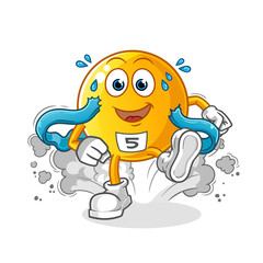  emoticon runner character. cartoon mascot vector