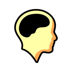 Brain and human head icon simple vector sign and modern symbol.