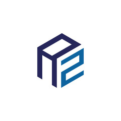 Abstract font type logo. Simple letter AZ hexagon letter design