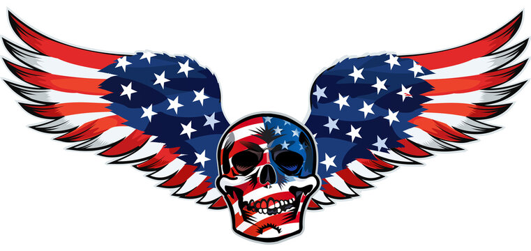 skull and USA flag
