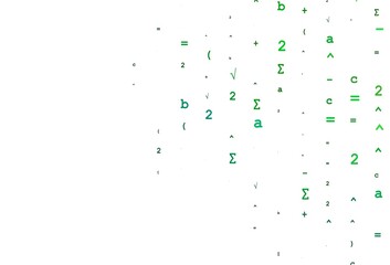 Light Blue, Green vector template with math simbols.