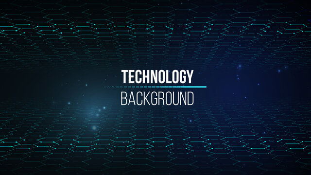 Technology background vector in abstract style. Abstract technology communication design innovation concept background. System engineering and digital communication. Abstract futuristic background.