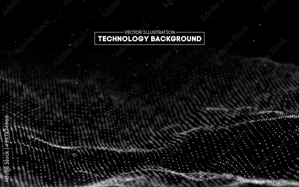 Poster technology background vector in abstract style. abstract technology communication design innovation 