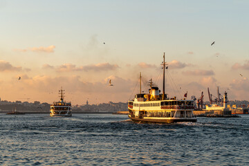 Fototapeta premium Ferry views from Kadikoy dock. 