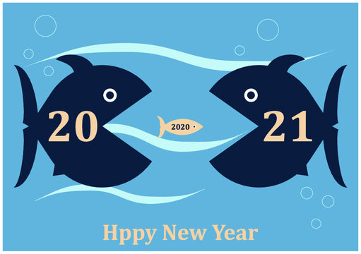 Happy new year fish