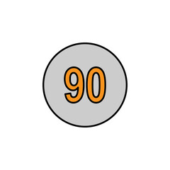 speed 90 icon. Signs and symbols can be used for web, logo, mobile app, UI, UX