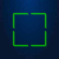 colorful simple vector pixel art illustration of green led light square corners frame