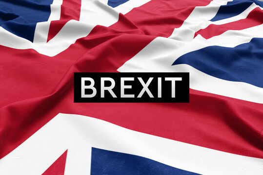 Brexit, England going out of the European Union. Great Britain flag. UK exit EU concept. Trade, deal, agreement. Poster, banner, high resolution background