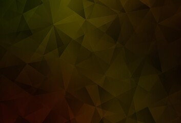 Dark Yellow vector abstract polygonal template.