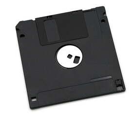 old computer diskette on white background