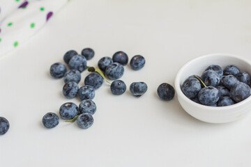 Fresh blueberries on white background