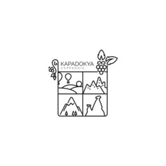 Cappadocia detailed logo design illustration

