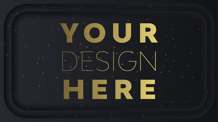 Christmas dark background with gold snowflakes