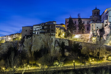 Casas Colgadas Hanging Houses in Cuenca Spain at night