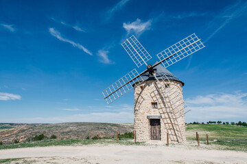 Classic windmill in Cuenca Spain