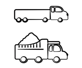 Lorry on a white background. Silhouette. Vector illustration.
