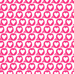 Valentine's day pink hand drawn message hearts seamless vector pattern. Part of collection