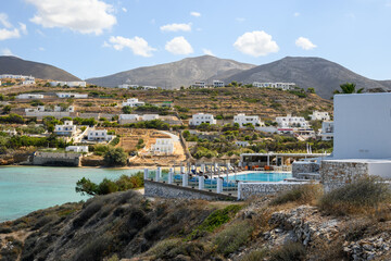 Paros Island, a popular tourist destination in the Aegean Sea. Cyclades Islands, Greece