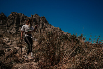 hiking in the mountains