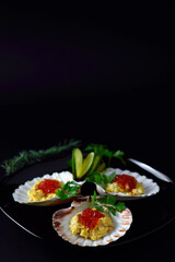 scallops with caviar