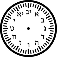 Vector illustration of the Hebrew clock face