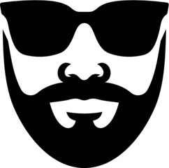 Vector illustration of the beard man with sunglasses