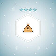 money bag vector icons moderns
