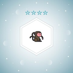 monkey vector icons moderns