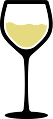 Vector illustration of the white wine glass