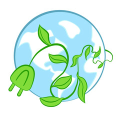 Alternative energy source. Energy saving resources. Vector color image.