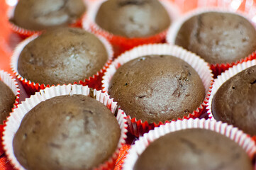 Brown chocolate Christmas muffins