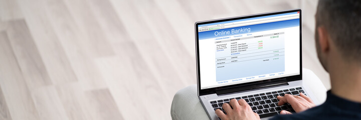 Man Using Online Bank