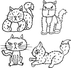 Fototapeta na wymiar Cat Cartoon Illustrations