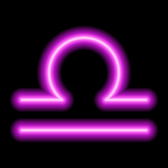Pink neon zodiac sign Libra. Predictions, astrology, horoscope.  © Maria S