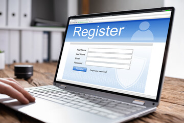 Filling Online Website Registration Form