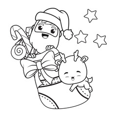 coloring book christmas day with santa claus and cute deer(17)