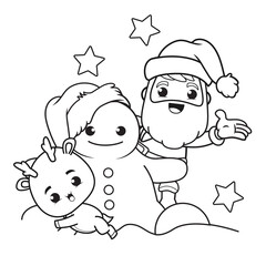 coloring book christmas day with santa claus and cute deer(28)