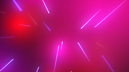 Glowing Multi color neon laser lines Shining particles string flow, colored Backdrop illustration background for your web design, banners, titles and texts.